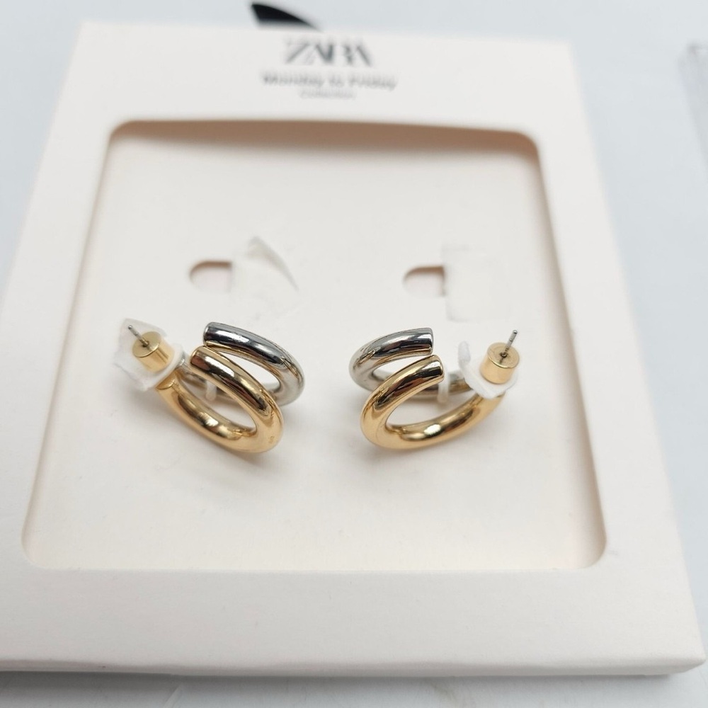 Zara Gold and Silver Two Tone Hoops